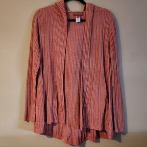 Barefoot Dreams CozyChic Ultra Lite orange hooded cardigan